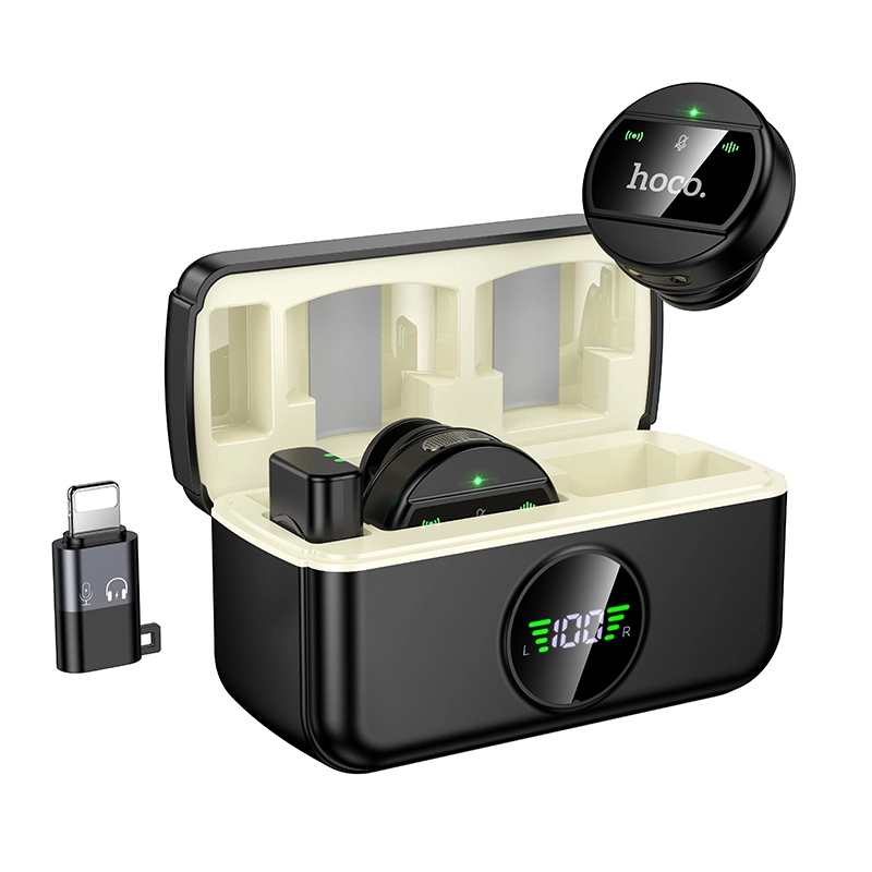hoco-l22-magnetic-lapel-clip-dual-wireless-mic-enc